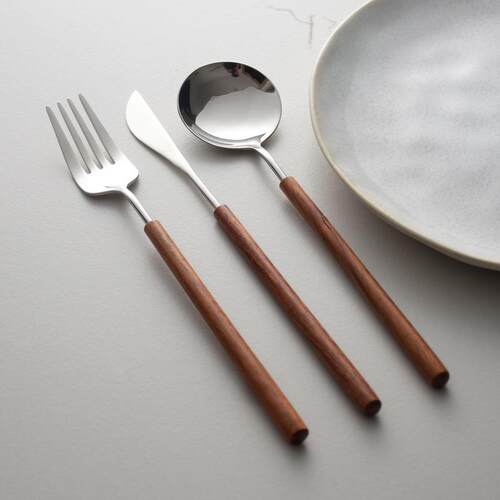Pearwood Cutlery Set 304 Mirror Finish Steak Knife