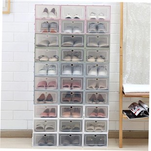 3PCS Transparent plastic shoe box dustproof Shoes cabinet
