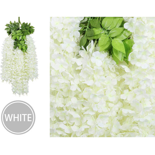 12pcs Artificial Wisteria Flowers Ratta Extra Long Thick Vin