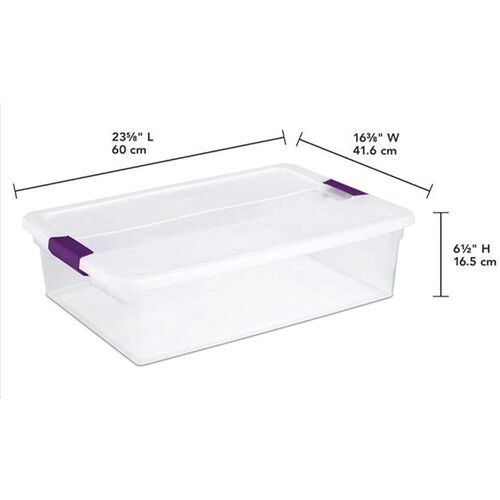 Sterilite 32 Qt ClearView Latch Storage Box, Stackable Bin w