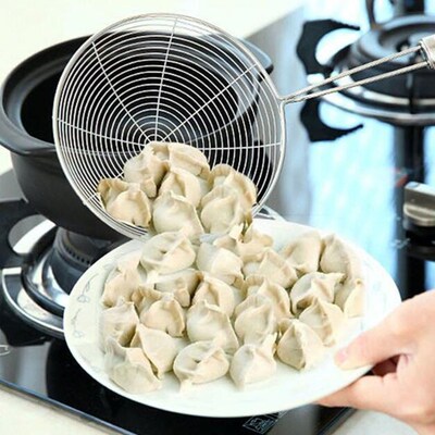 Oval Skimmer Stainless Steel Filter Mesh Oil Pot Food Filter