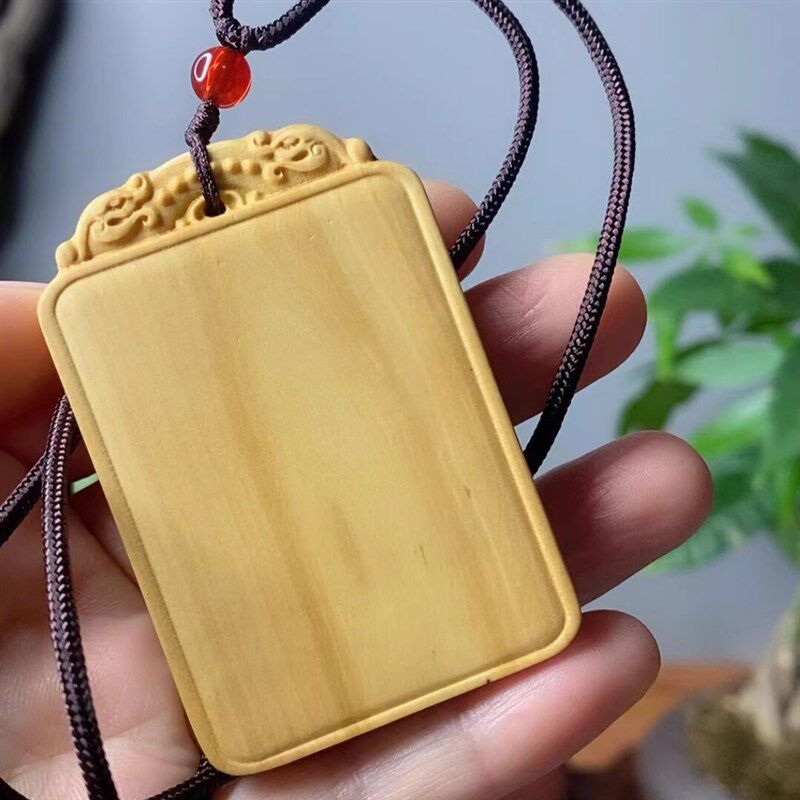 小叶黄杨木雕刻无事牌子车挂流苏配件手把件平安符吊坠