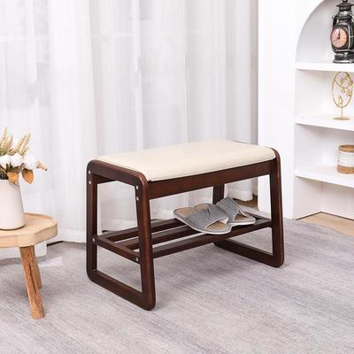 家用入户鞋柜换鞋凳 门口可坐软包换鞋凳子衣帽间简约式实木凳