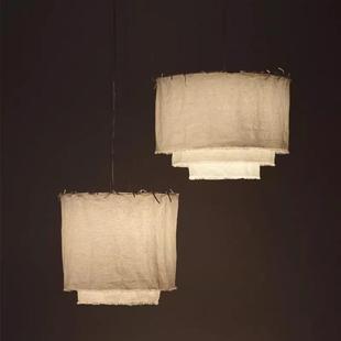 饰布艺灯饰 创意餐厅禅意茶室茶楼装 中式 禅意复古吊灯简约田园风格