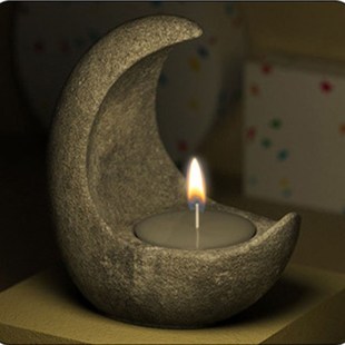 DIY Crescent Candlestick Silicone Mold 3D Moon Candle Tray R