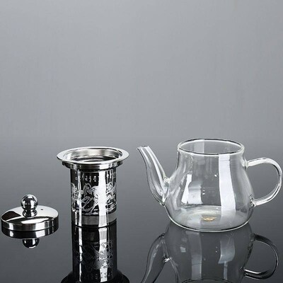 Teapot Flower Tea Coffee Pot Transparent Glass Tea Set