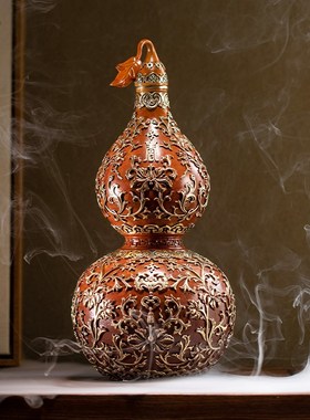 朱炳仁铜 福禄满盈铜葫芦瓶 家居装饰客厅玄关办公室送礼葫芦摆件