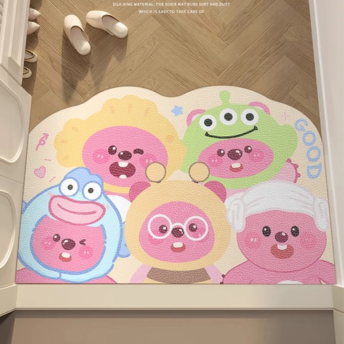 地垫入户门垫可爱卡通进门地毯新款皮革防滑垫可擦免洗防水防污