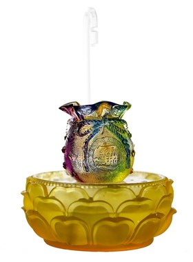 聚宝盆琉璃流水摆件循环水招财进宝聚财家用旺宅收银台钱袋福袋