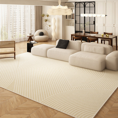 法式客厅地毯奶油风卧室地垫防水防污沙发茶几垫子免打理床边定制