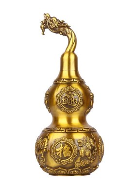 黄铜龙头貔貅招财葫芦铜葫芦铜摆件家居客厅玄关办公室摆设工艺品