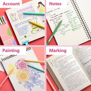 Color Ink Gel Pen Set 0.5mm Refill Smooth Ink Writing Durabl