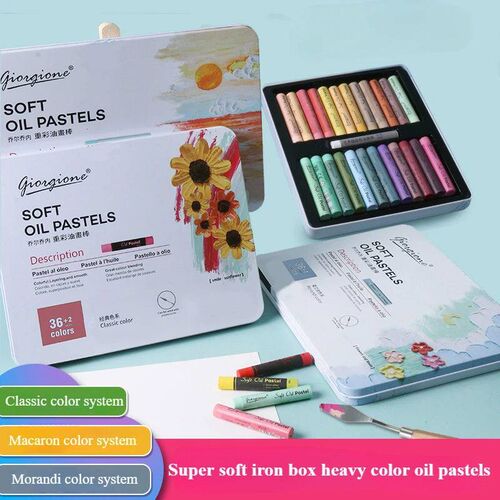 24/36/48 Color Oil Pastels Set Oily Crayons Bright Colors Mi