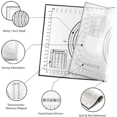 Oversize 80/70/60cm Silicone Baking Mat Pastry Rolling Knead