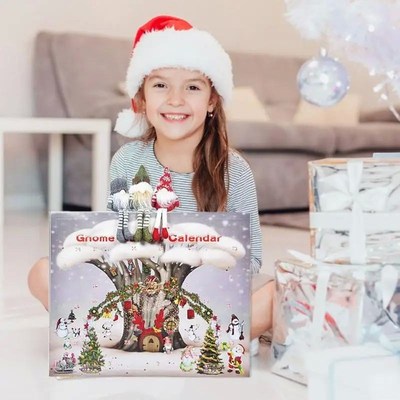 2024 Christmas Gnome Advent Calendar Stuffed Plush Tiered Tr