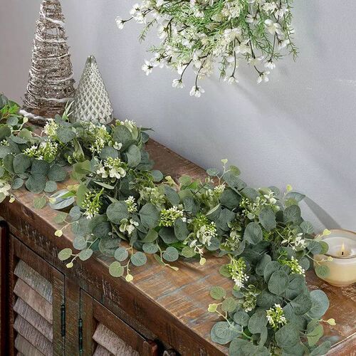 180cm 1pc Artificial Eucalyptus Leaves Greenery Garland Faux