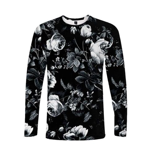 Tie-dye elements 3D digital casual tend mens 3D long-sleeve