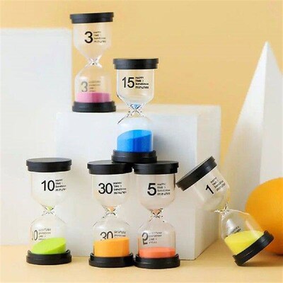 6 Pcs/Set 1/3/5/10/15/30min Sand C Sandglass Hourglass