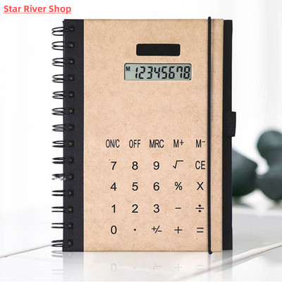Ledger Calculator Notebook Calculator Combo with Pen Solar