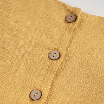 Baby Girl Dress 1-6Y Solid Linen Cotton Ruffle Sleeve Kids D
