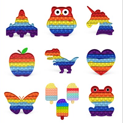1pc Pops Stress Its Rainbow Bubble Antistress Fidget Toys Si