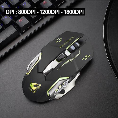 Free Wolf X8 Silent 2.4GHz 2400DPI 6 Keys Wireless Optical M