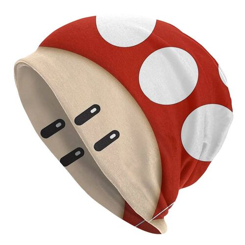 Red Super Mushroom Autumn Female Warm Beanies Double Used Wa