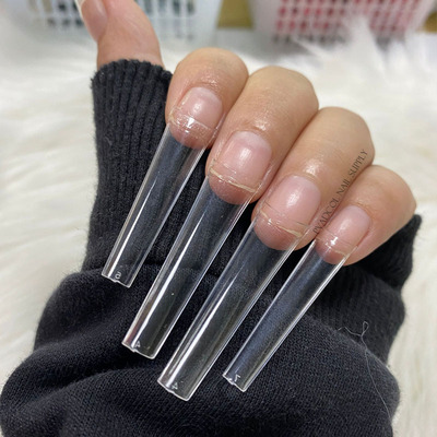 XXL Long Acrylic Nail Tips Coffin Straight  False Nails Mani