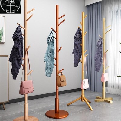 Big coat rack stand clothes holder hat hanger wooden cloth