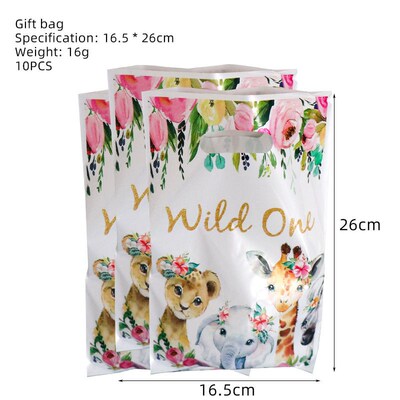 10pcs animal candy box gift bag Woodland jungle Safari theme