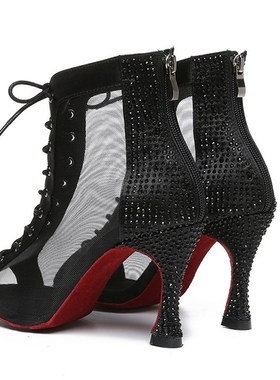 SWDZM Women Latin Dance Shoes Ladies Dancing Shoes Woman Tan