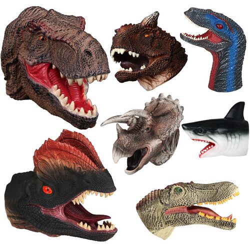 Soft Vinyl Rubber Animal Head Hand Puppet Figure Toys Gloves
