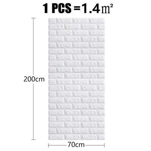 2m Long 3D Brick Wall Stickers DIY Decor Self-Adhesive Water
