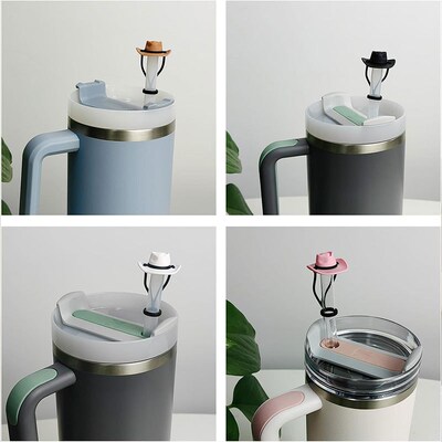 Cowboy Hat Straw Covers跨境硅胶牛仔帽吸管盖趣味吸管防尘塞盖