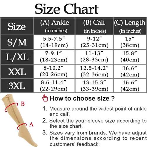 Brothock Medical Zipper Compression Socks Women Men High Ela