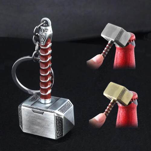 Movie Thor Hammer Keychain Mjolnir Hammer Bottle Opener Key