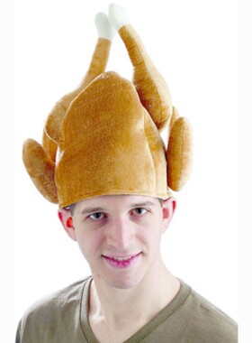 Stuffed Christmas Turkey Hat Adult Xmas Novelty Fancy Dress