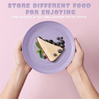 5 Pcs Wheat Straw Plates Dinner Plates Unbreakable Plates