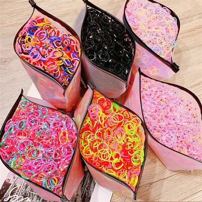 2000PCS Girls Colorful Small Disposable Hair Bands Elastic R
