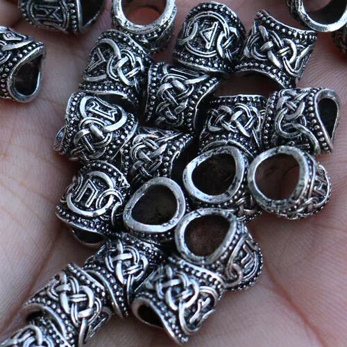 Viking Rune Beard Beads Set of 24