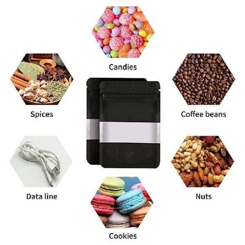 100Pcs Smell Proof Mylar Bags, Resealable Food Storage Bags