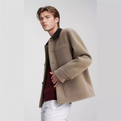 SpringFall Casual Menswear Youth Suit Corduroy Collar Pure C