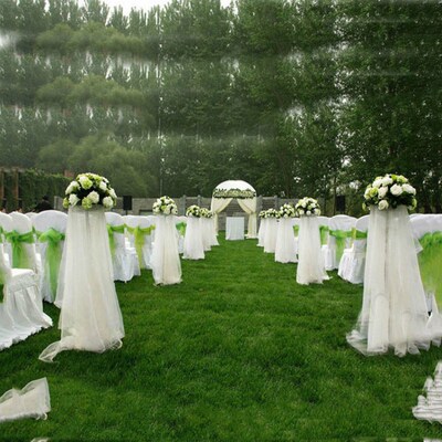 10m Wedding Decoration Tulle Roll Crystal Organza Sheer Fabr