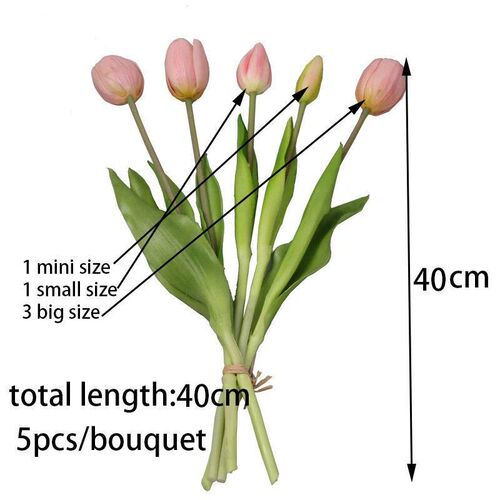 5pcs/Bouquet New Silicone Tulip Artificial Flower Real Touch