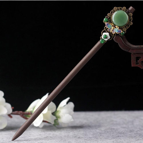 Vintage Wood Flower Hairpin For Women Antique Hair  For Girl