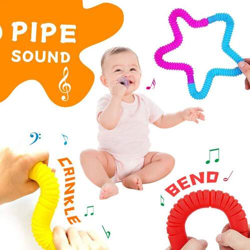 8 PCS Colorful Telescopic Tube Pop Tube Sretching Tube Corru