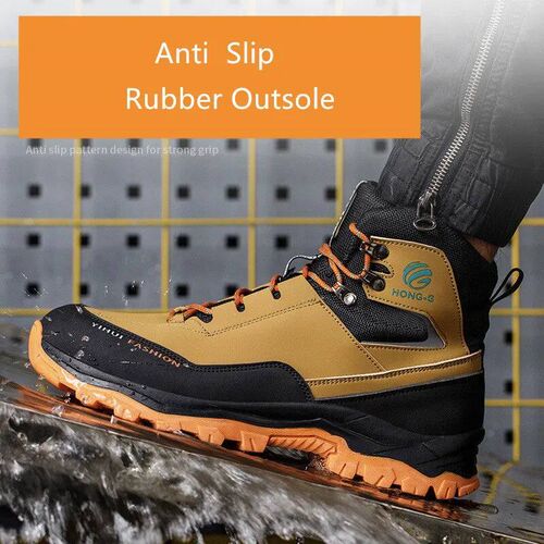 winter safety shoes men for work high top boots anti punctur