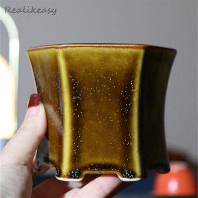 2025 6Sizes Purple Clay Flower Pot Handmade Glazed Min