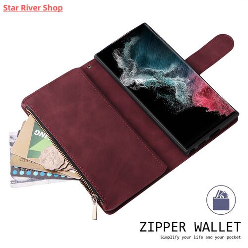 Wallet Multi-card Zipper Leather Case For Samsung Galaxy S23