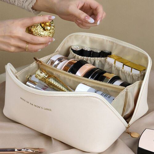 PU leather cloud pillow cosmetic bag large capacity portable